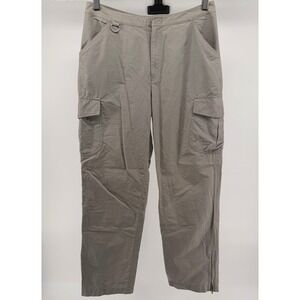 Vintage Ralph Lauren Women Cargo Pants Beige Zip Ankle Size 6 Lightweight